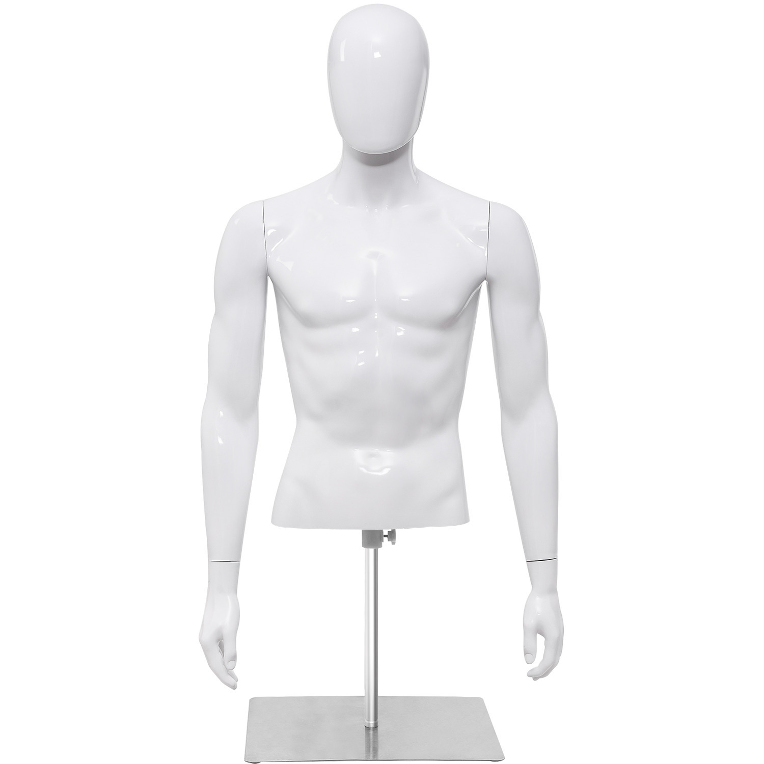 Male Mannequin Half Body Manikin - White / 86cm
