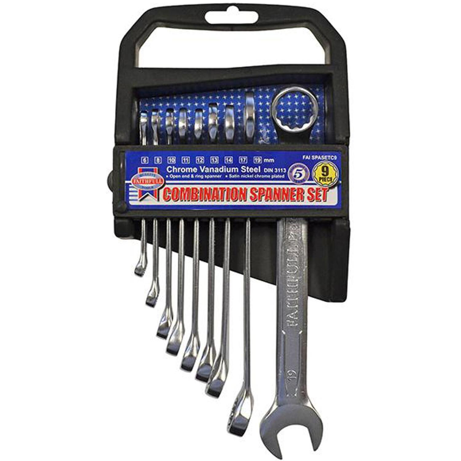 Faithfull Chrome Vanadium Combination Spanner Set, 9 Piece FAISPASETC9 - Image 11