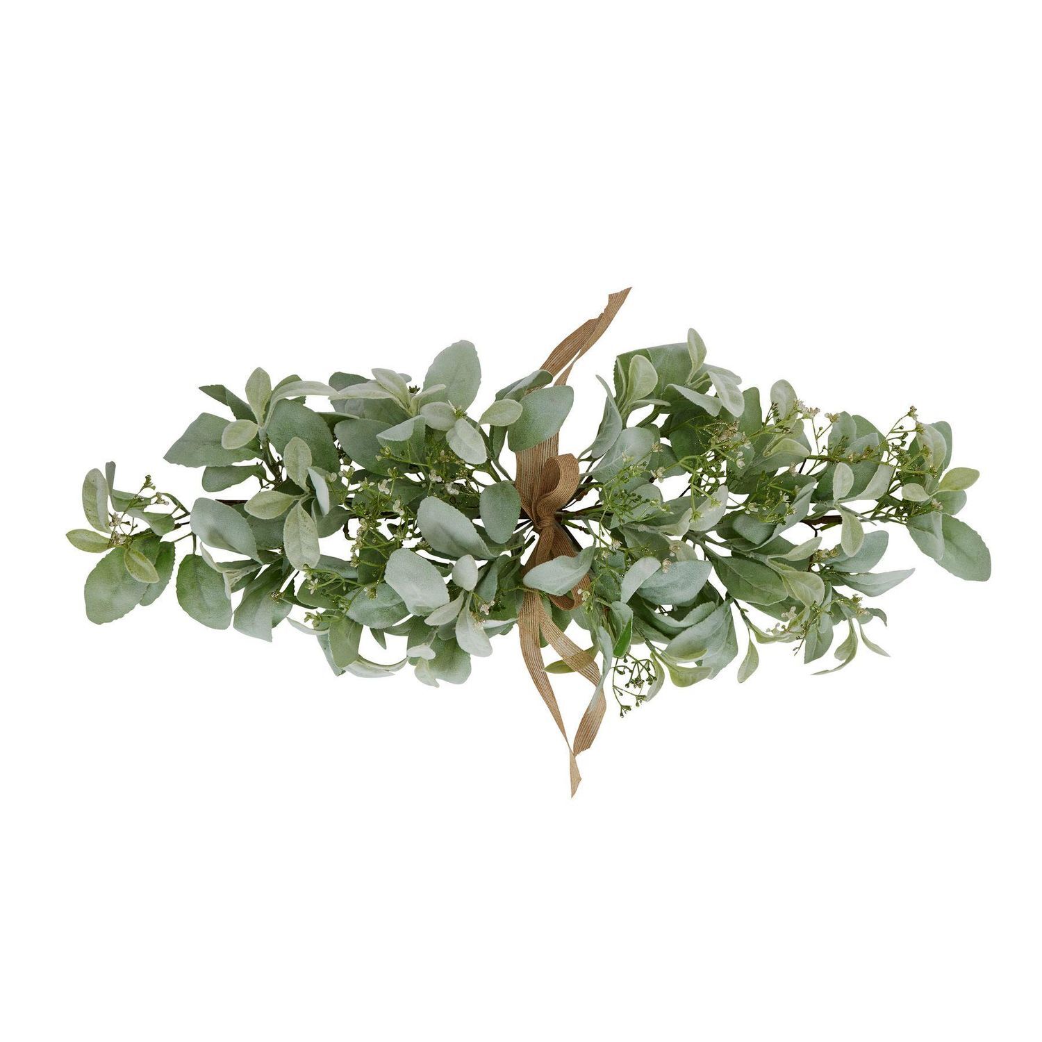 Hill Interiors Lambs Ear & Wax Flower Winter Artificial Flower - Green