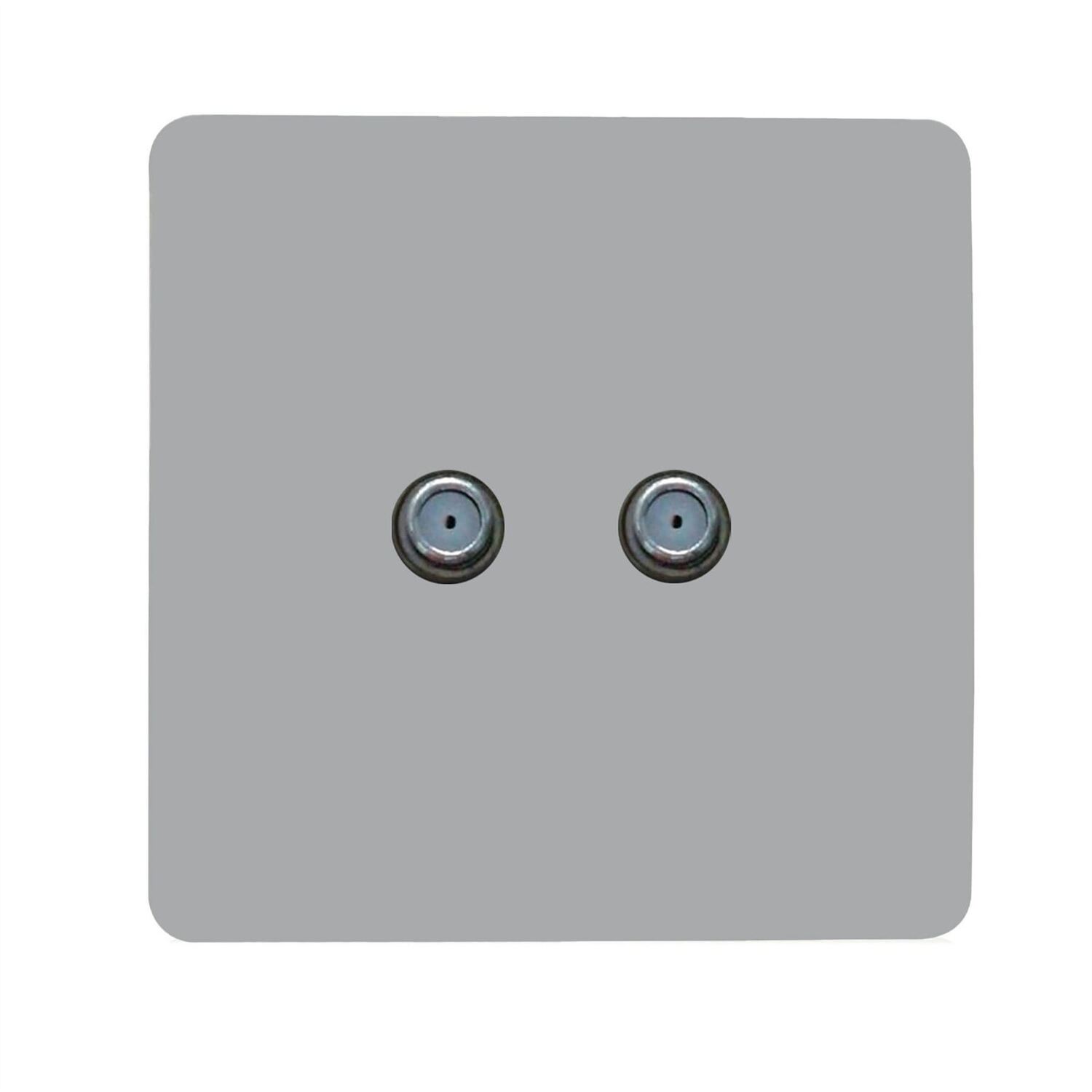Trendi Switch 2 Gang F-Type Satellite Socket - Silver - 2 - Image 2