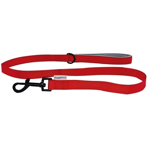 HugglePets Padded Dog Lead - Red, 100 x 1.9cm