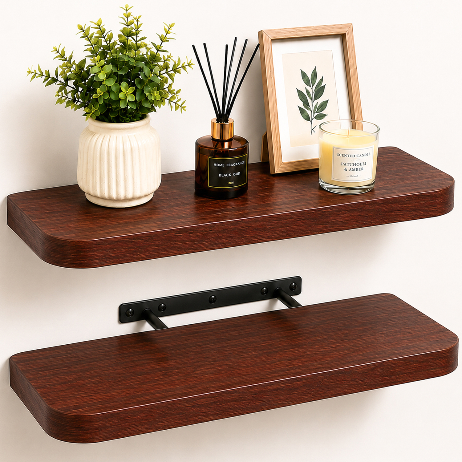 Innoteck Floating Wall Shelf With Curved Corners 60Cm Set Of 2