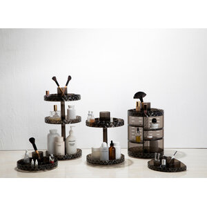 Beauty Three Tier Revolving Black Cosmetic Organiser
