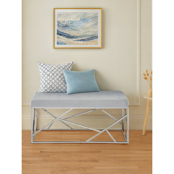 Allure Powder Blue Geometric Bench