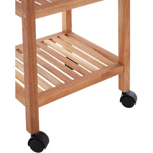 Arla 3 Tier Walnut Wood Bathroom Trolley