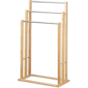 Bamboo Wooden Freestanding Towel Holder Rack