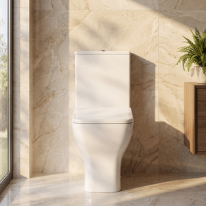 Hilderstone Rimless Flush to Wall Toilet Pan, Cistern, Soft Close Seat