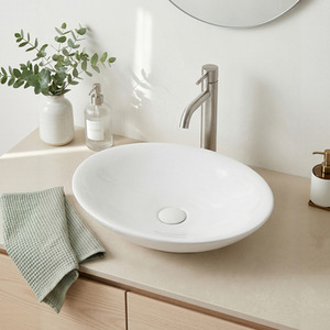 Darphe Oval Countertop Ceramic Basin with Waste Set