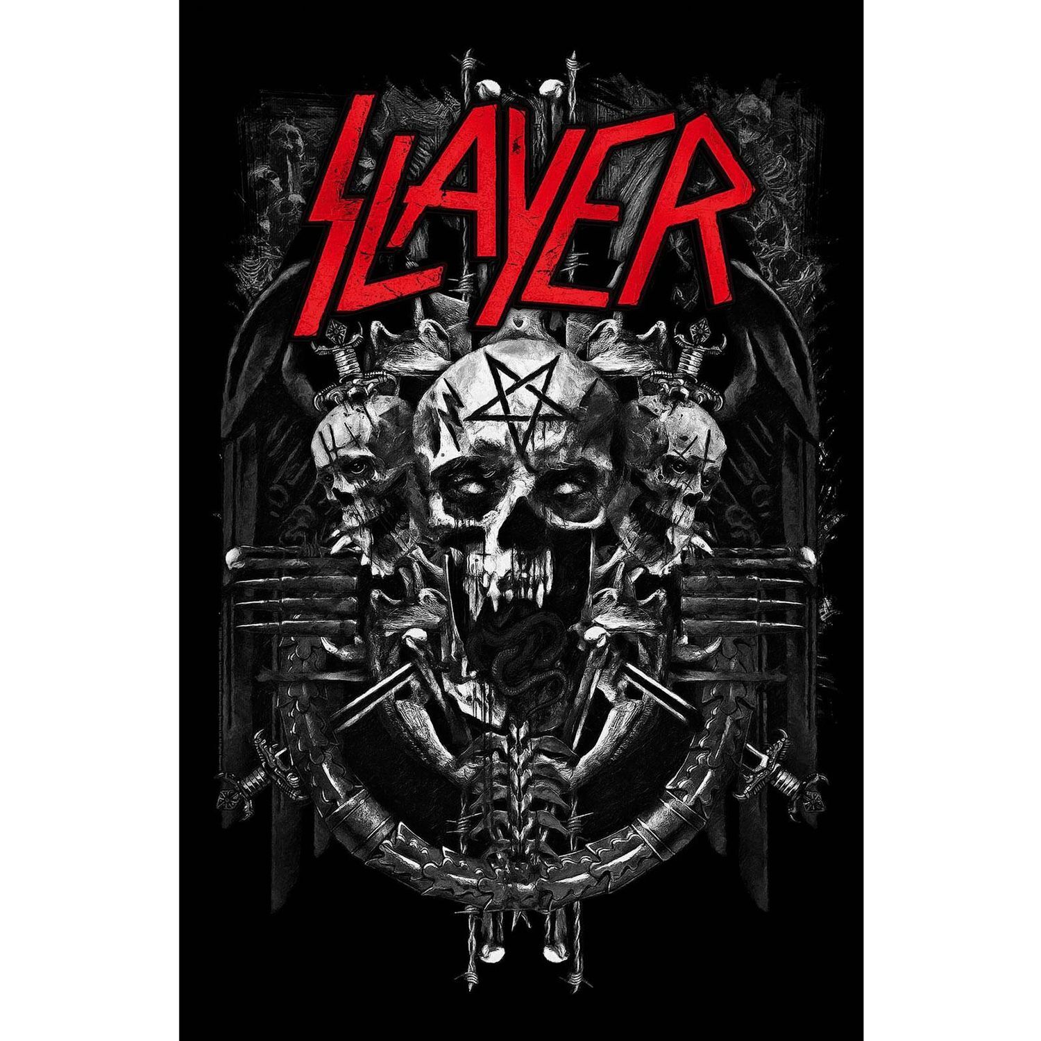 Slayer Demonic Textile Poster - Black/Red/Grey