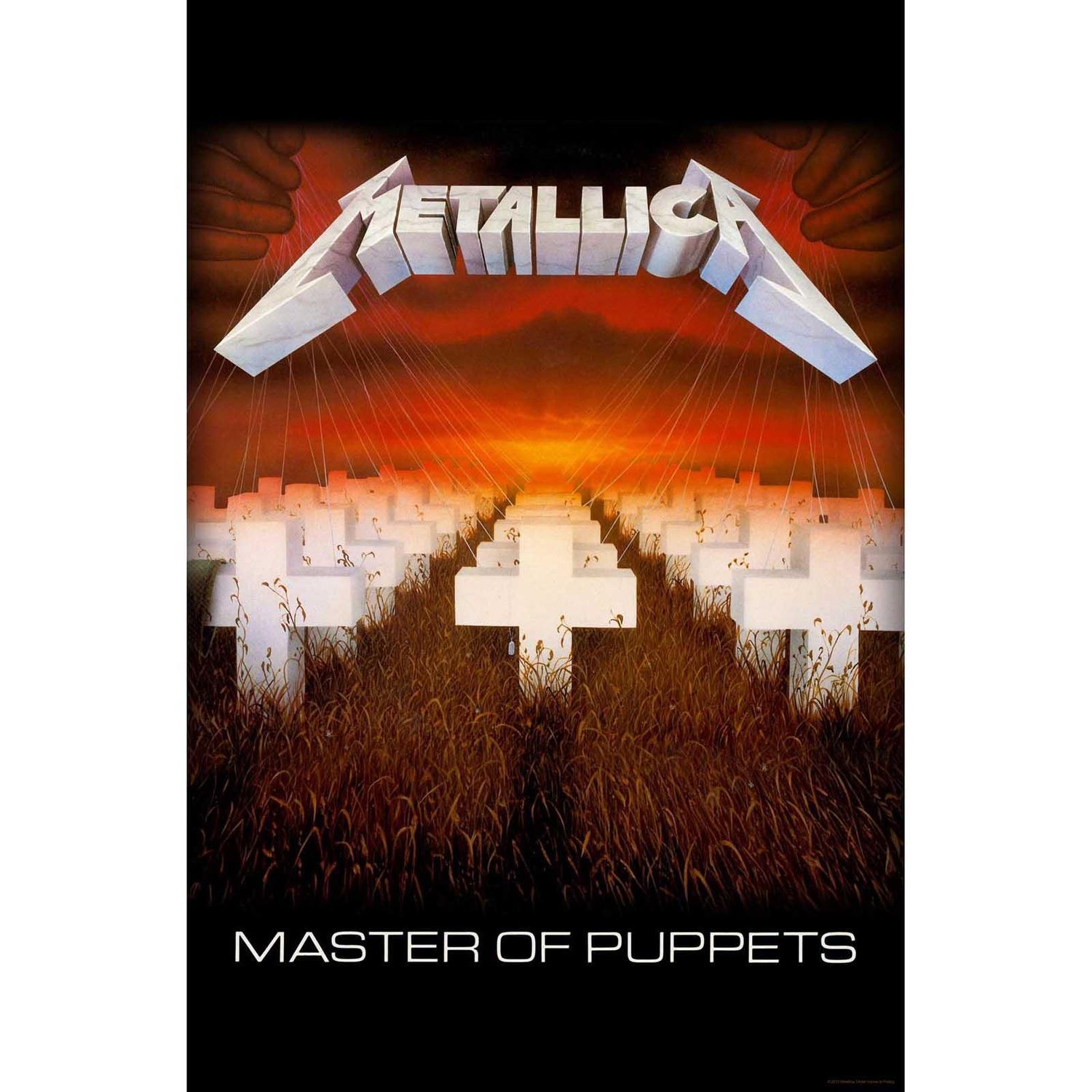 Metallica Master Of Puppets Textile Poster - Black/White/Brown