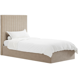 Beige / Single Berlin Tall Headboard Ottoman Bed shot 17083154