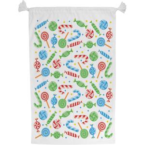 Christmas Candies Present Bag - Novelty Xmas Santa Sack with Drawstring