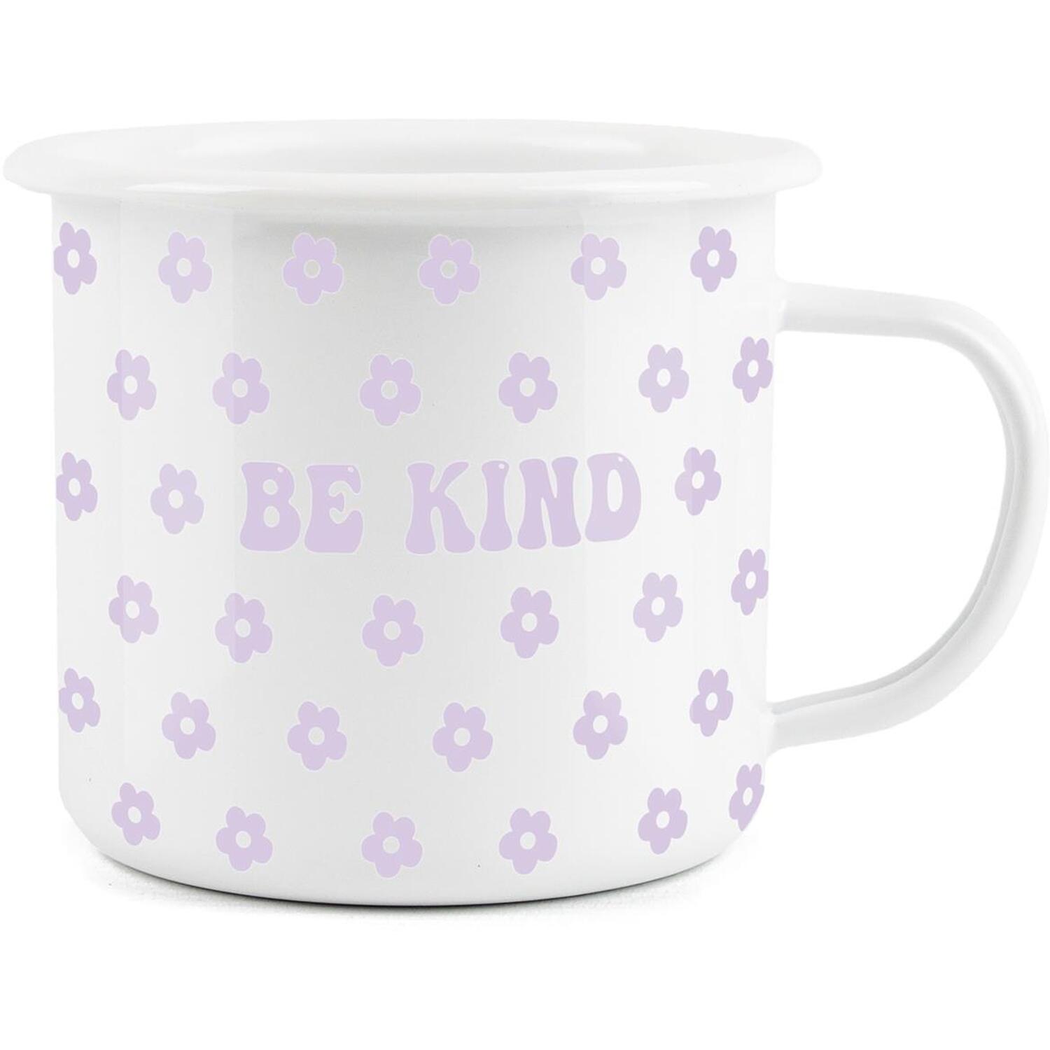 Image of Floral Print Enamel Mug - Purple