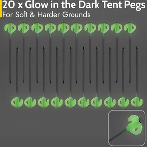 Trail Glow In The Dark Tent Pegs Kit - 20 Pegs