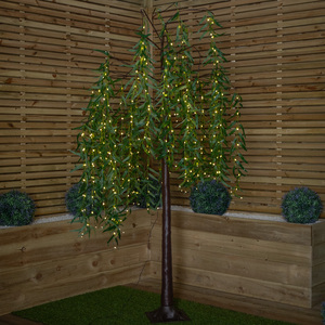 7ft (2.1m) Tall Light up Christmas Willow Tree with 384 Warm White LEDs