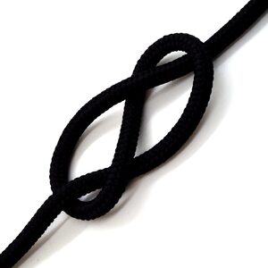 6mm x 100 metres / 328 ft of Black Polypropylene Rope, Solid Braided Poly Rope Cord Twine