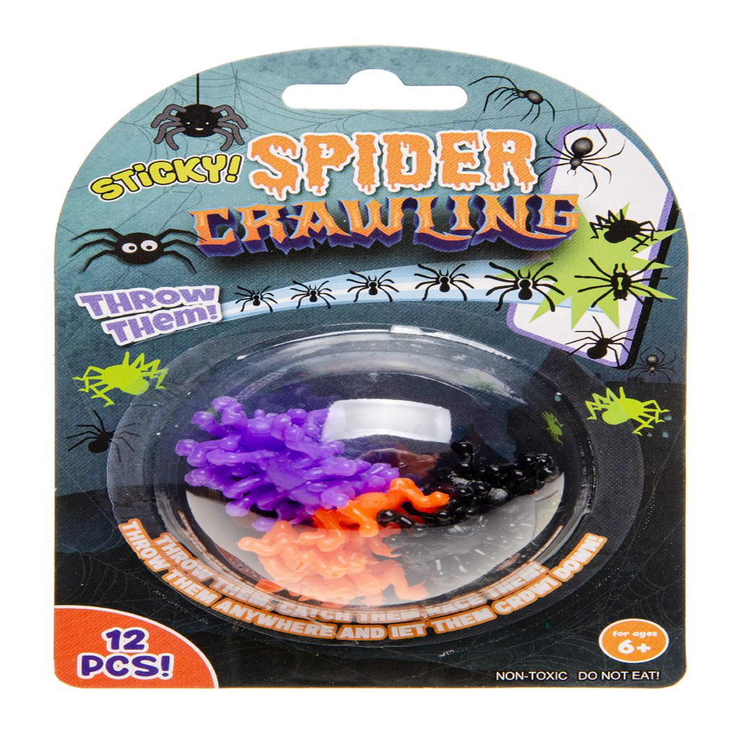 Lg-Imports Packof12pieceshalloweenstickyspidercrawling - White