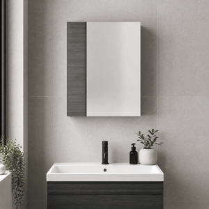Balterley 600 Mirror Unit 75 25 Greyav - Anthracite Woodgrain