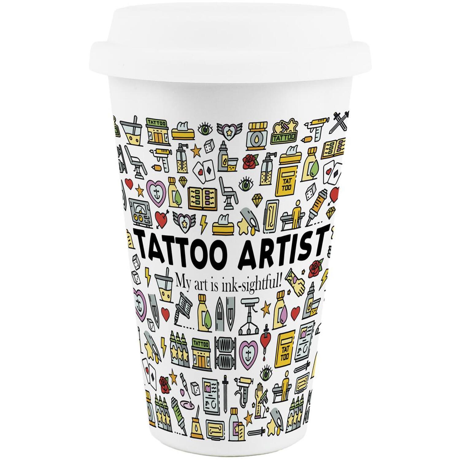 Image of Novelty Tattoo Artist Ceramic Travel Mug&hellip;
