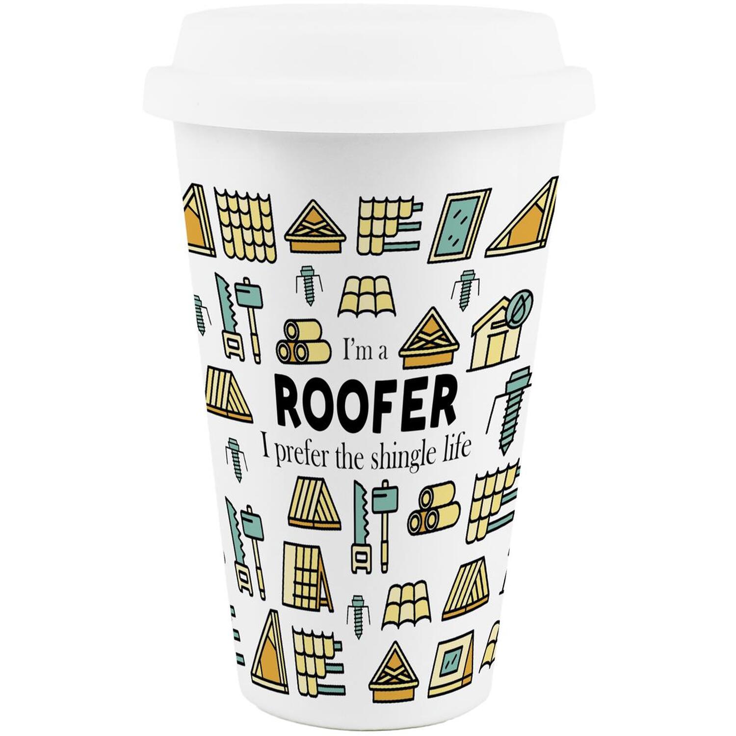 Image of Novelty Roofer Ceramic Travel Mug -&hellip;