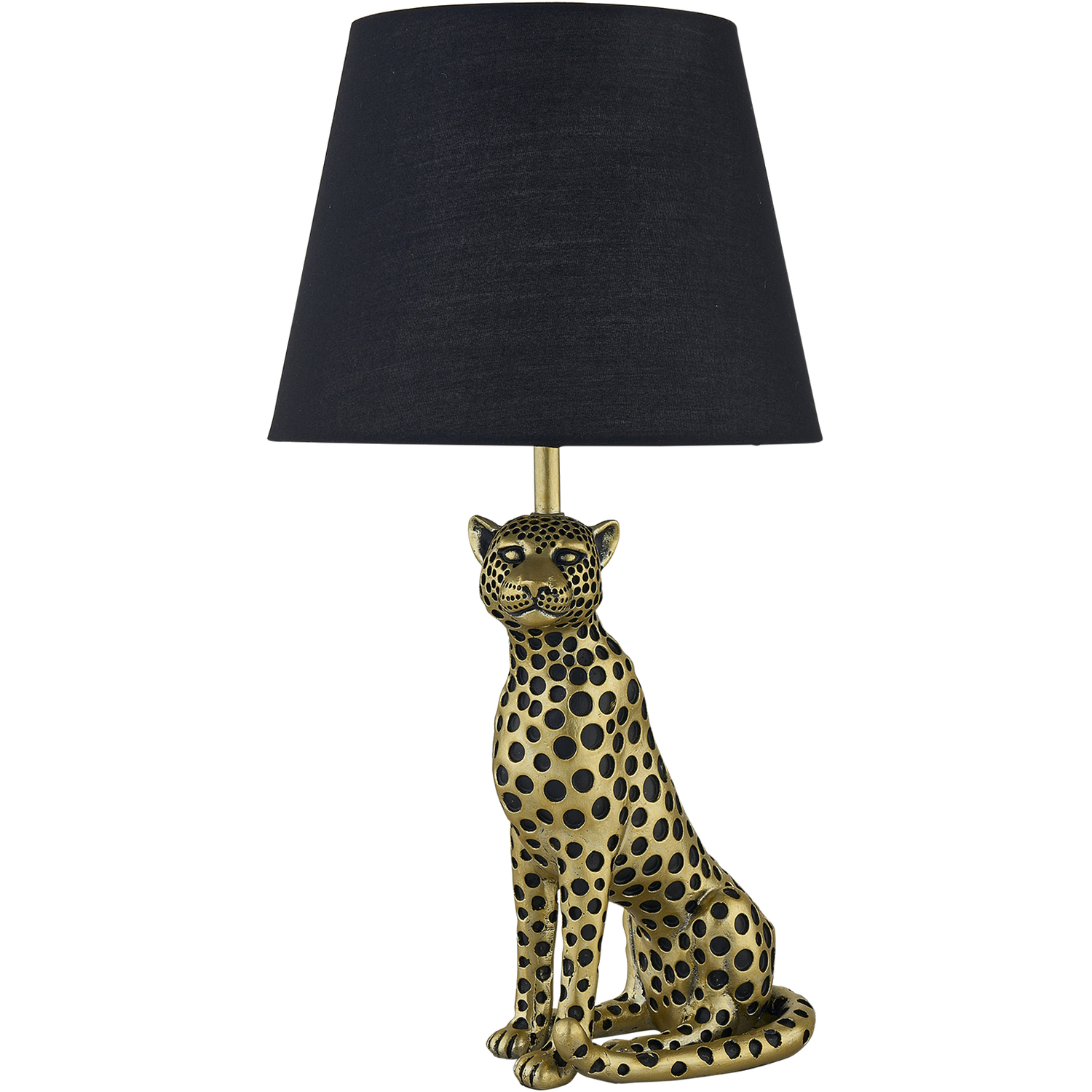 B&Q - BellaGold Cheetah Table Lamp With Black Fabric Shade - Image 2