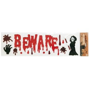 Beware Gel Window Stickers 4 Pack