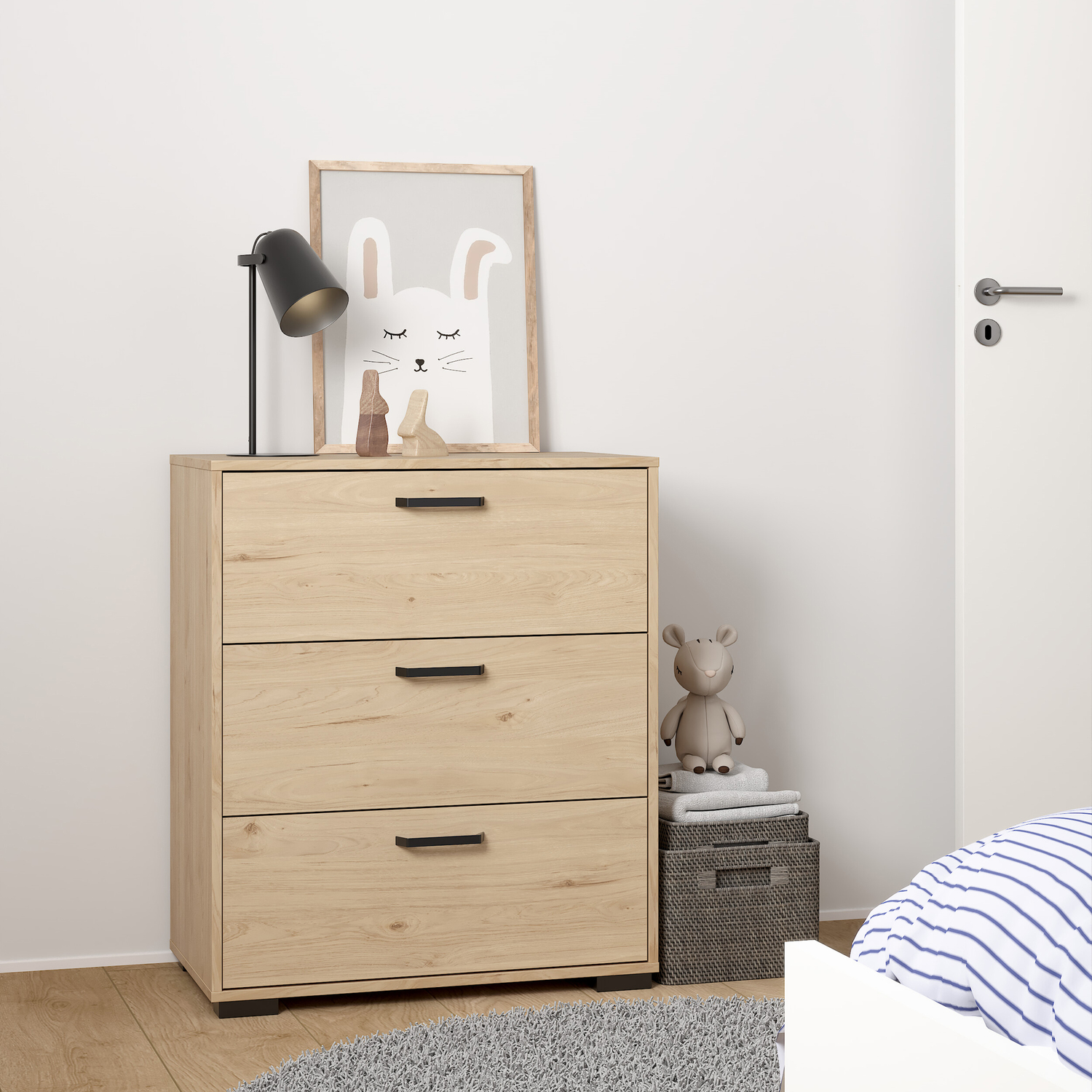 Furniture To Go Sofia Chest 3 Drawers - Jackson Hickory
