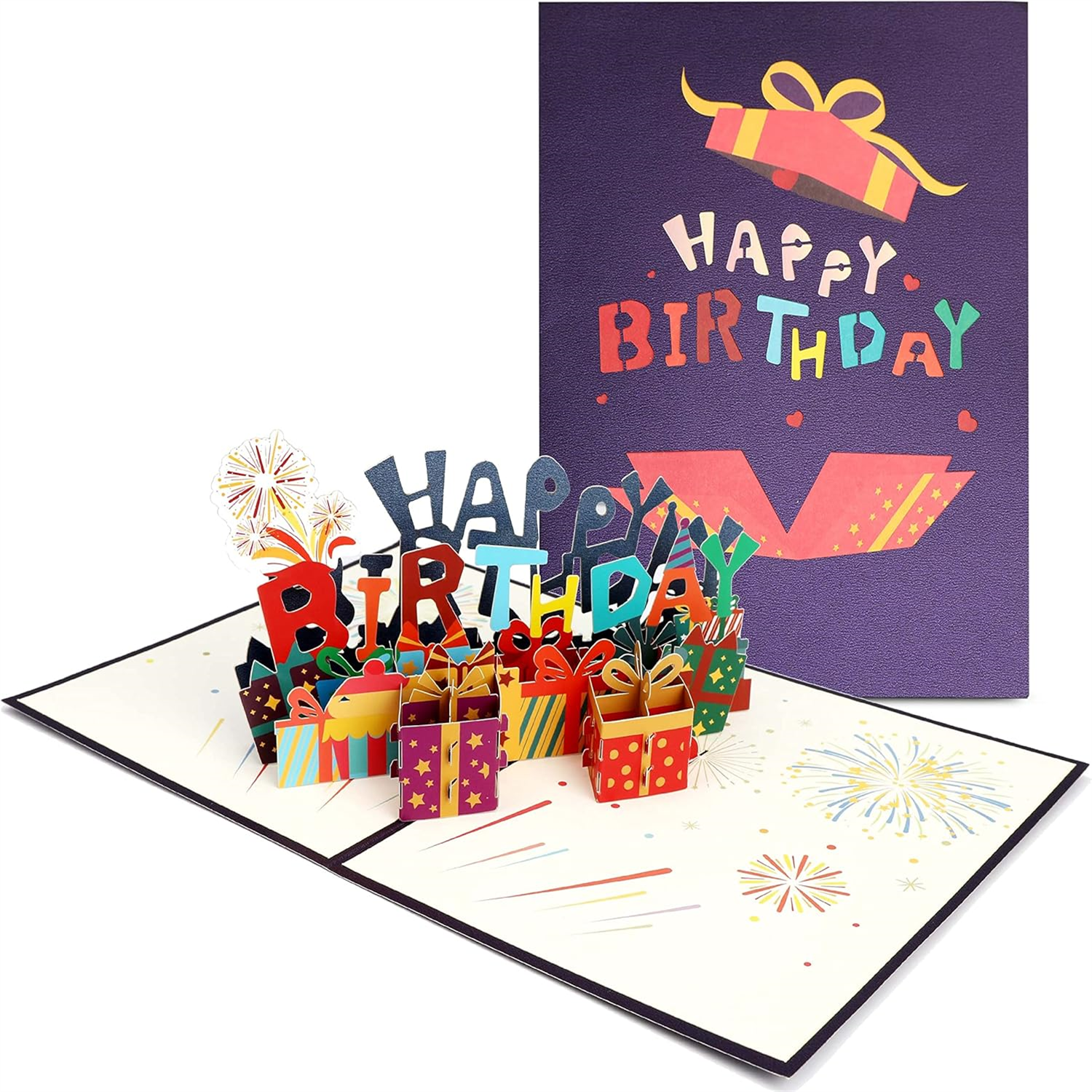 Brightfeel Colorful Birthday Character 3D Pop Up Happy Birthday Card - White