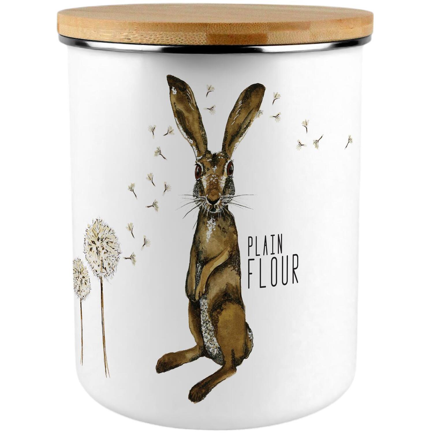 Purely Home Hare & Dandelions Extra Large Plain Flour Canister - Brown