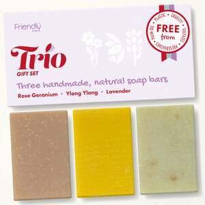 Natural Soap Trio Gift Set - Rose Geranium, Ylang Ylang, Lavender