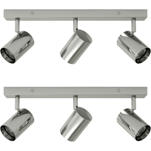 Set Of 2 Eden Chrome Bathroom 3 Light Adjustable Spotlight Bars