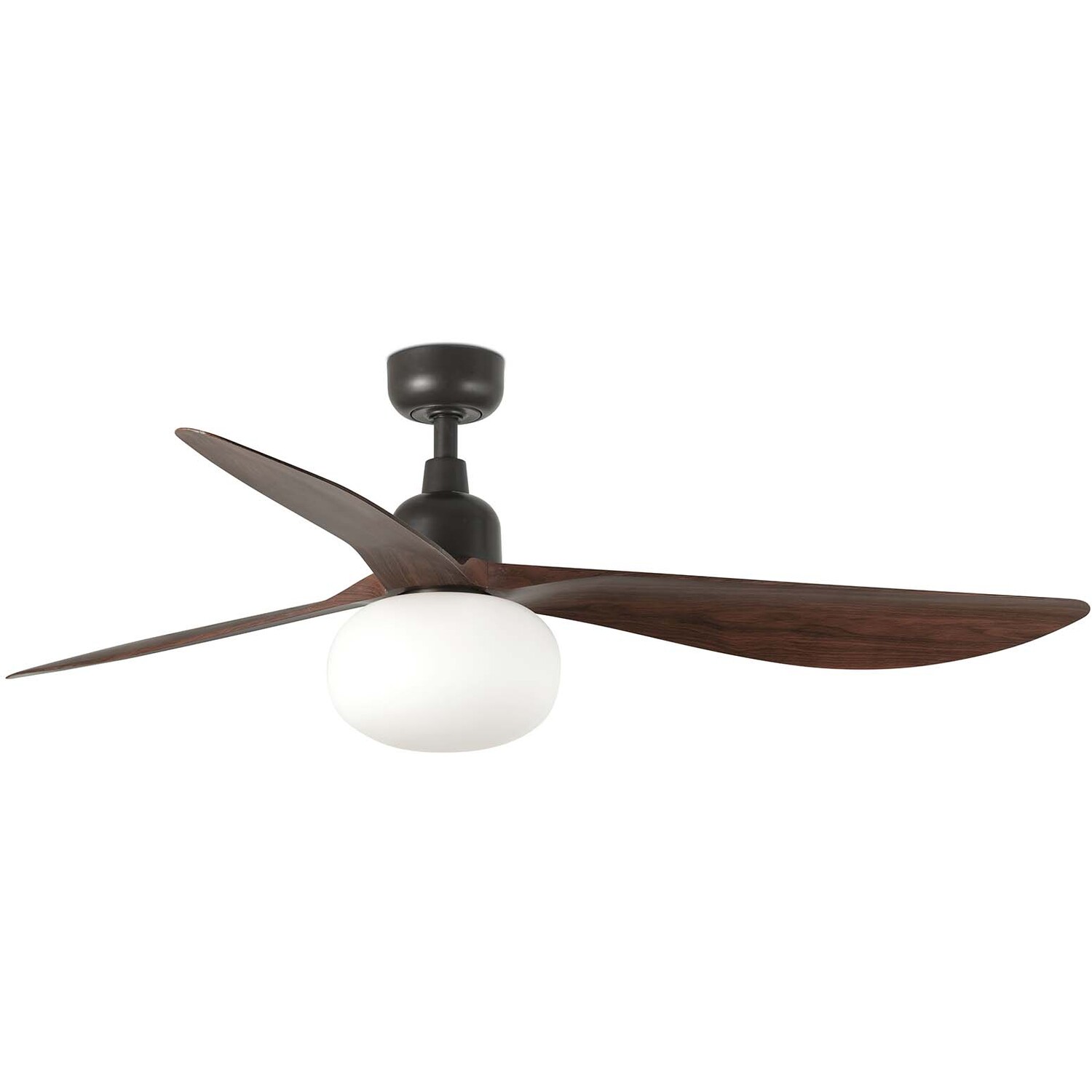B&Q - Luminosa Outwood 150Cm Ceiling Fan Dark BrownWalnut BladesE27 LightIp44 - Image 2
