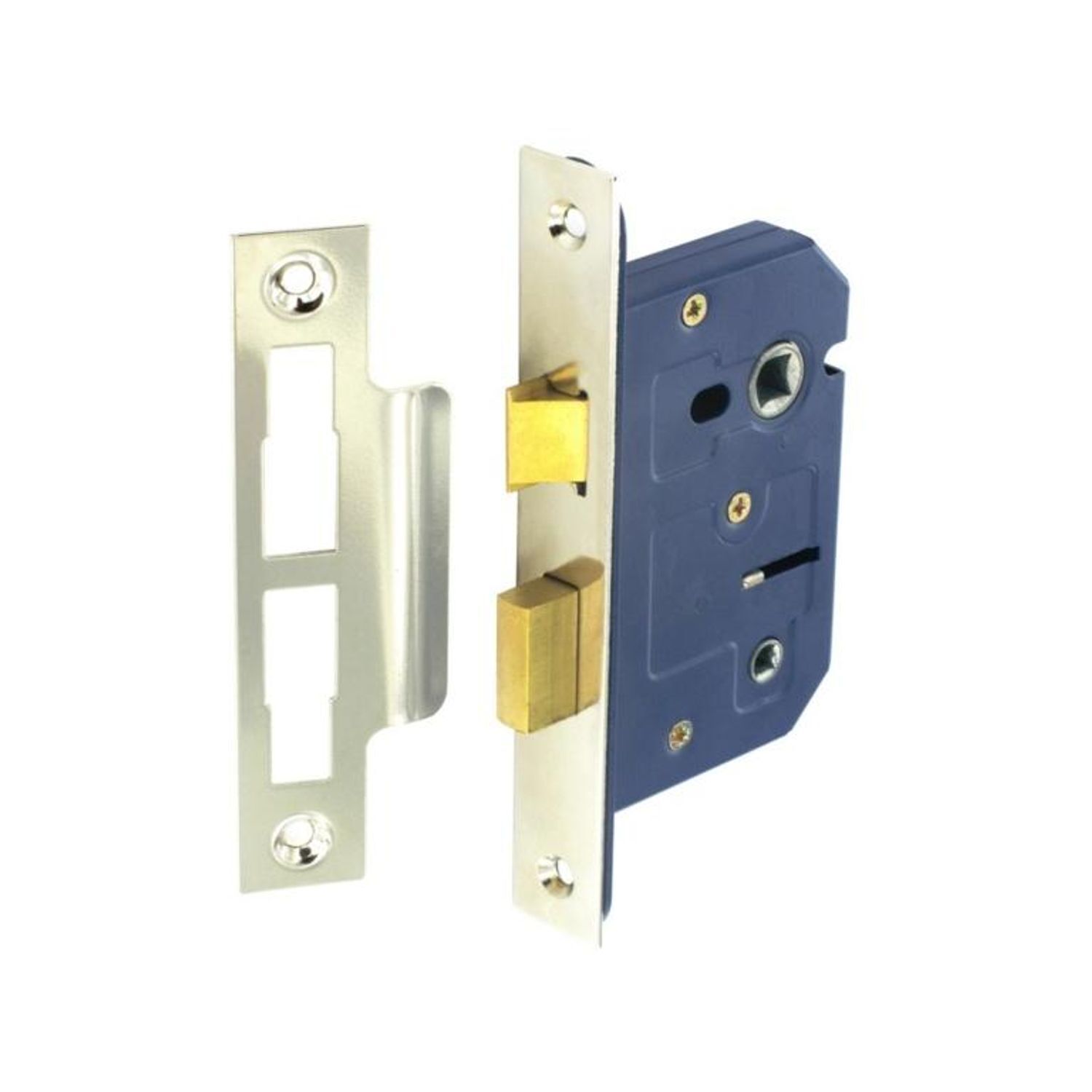  - Securit Nickel Plated Door Lock Silver (63mm) - Image 2