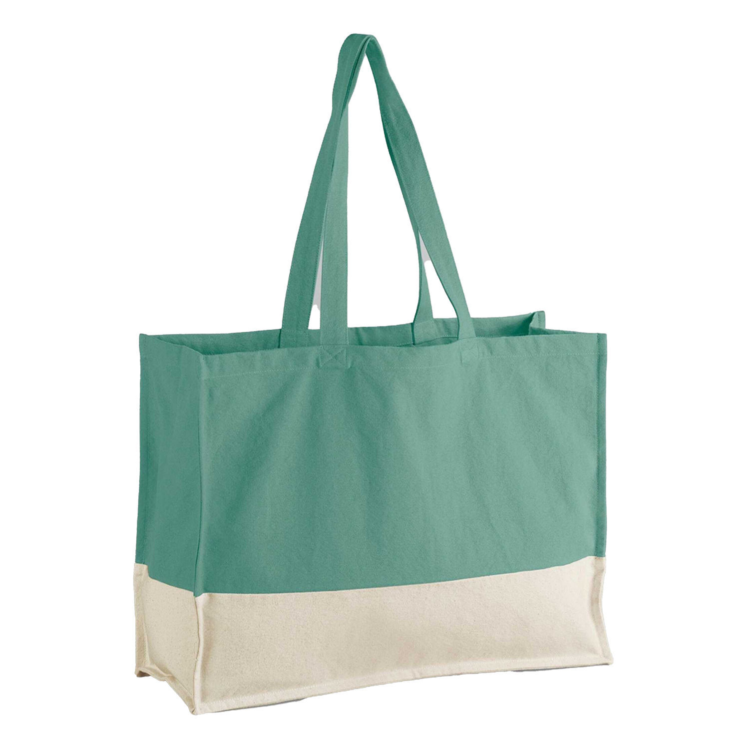Westford Mill Earthaware Contrast Organic Tote A - Sage Green/Natural