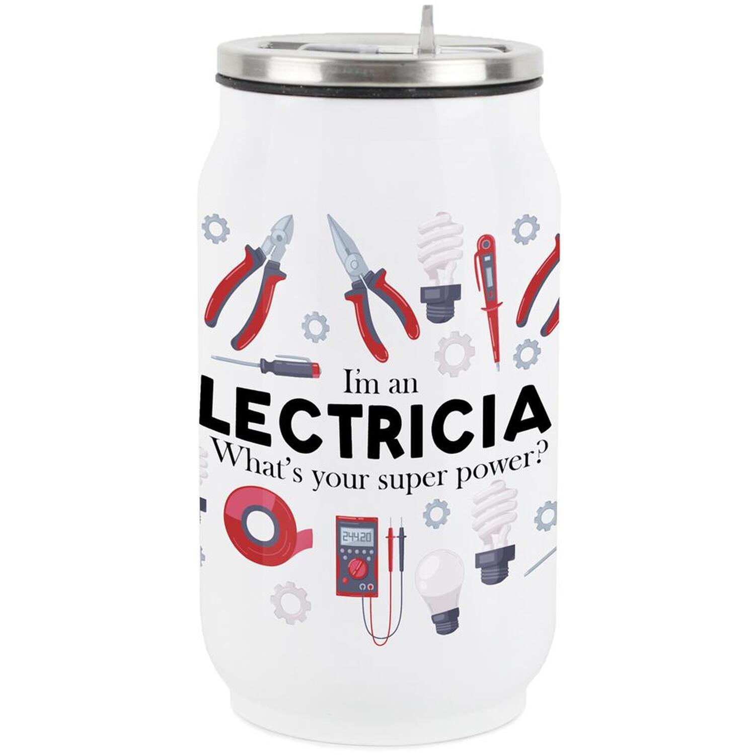 B&Q -  Novelty Electrcian Drinking Can Flask With Straw - Image 3