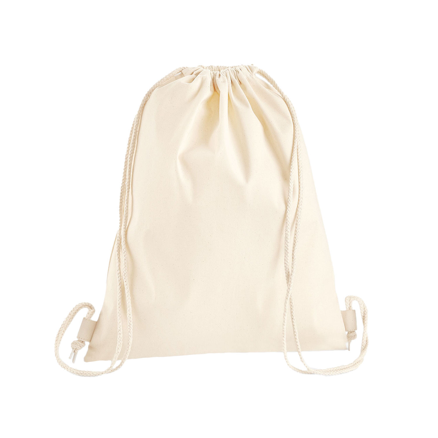 Westford Mill Premium Cotton Drawstring Bag E - Natural