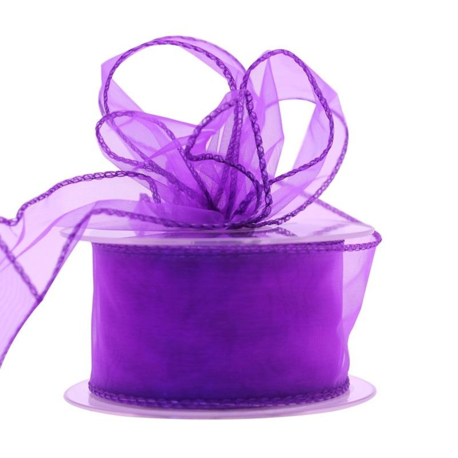 Kdmd Unisex Purple Chiffon Ribbon 50Mm 2 Pack - Image 2