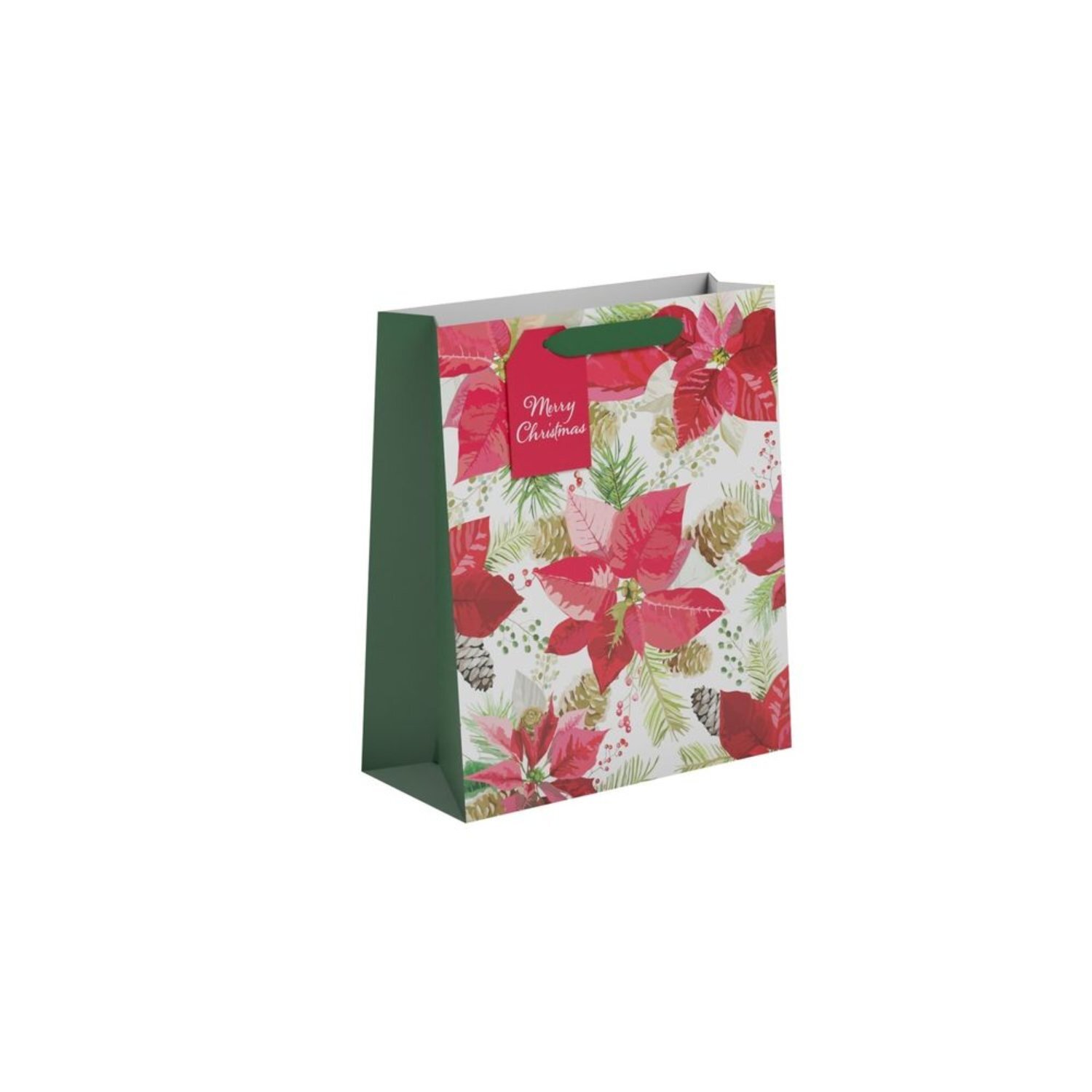 Kdmd Poinsettia Gift Bag Medium 6 Pack - Pink