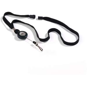 Soft Breakaway Lanyard with Retractable Badge Reel - 10 Pack - Black