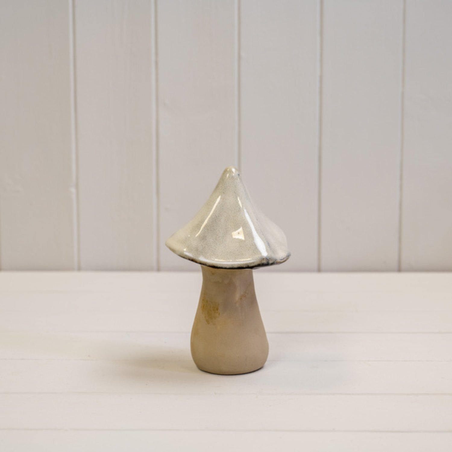 Kdmd Unisex Beige Softly Mottle Ceramic Mushroom Decoration - Image 2