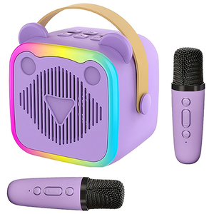 K10 Portable Karaoke Machine 2 Wireless Mics Colorful RGB