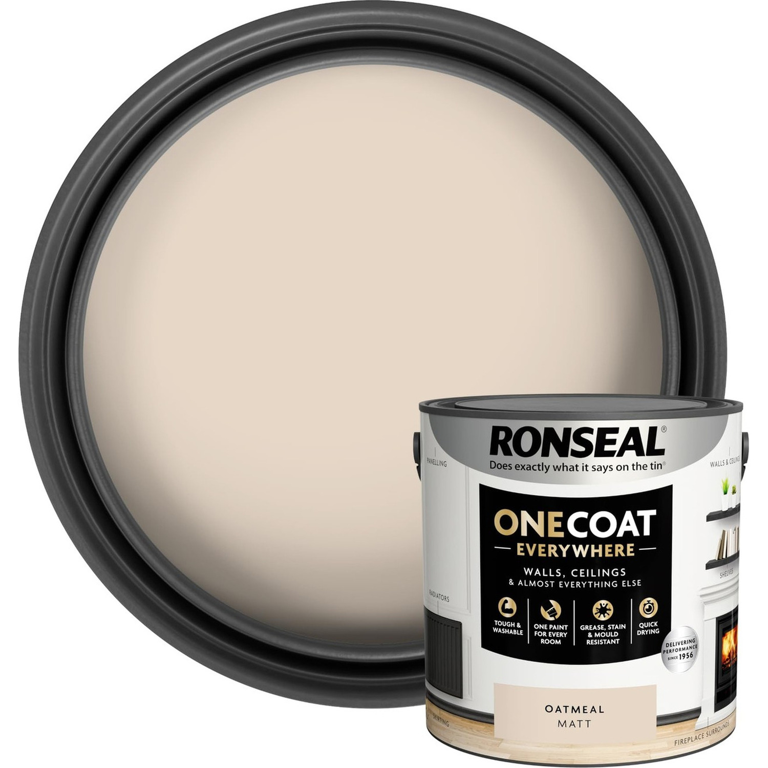 B&Q - One Coat Evrywhere Matt Paint 2.5L Oatmeal - Image 11