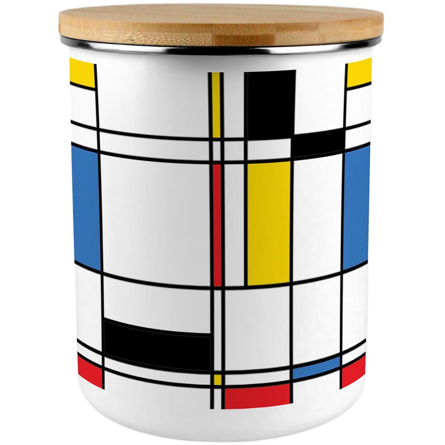Retro Storage Tin - Art Deco 2.7L Extra-Large Enamel Kitchen Canister - Image 2