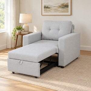 Pull Out Sleeper Chair Bed Single Sofa Armchair Convertible 1-Seater Sofa Bed