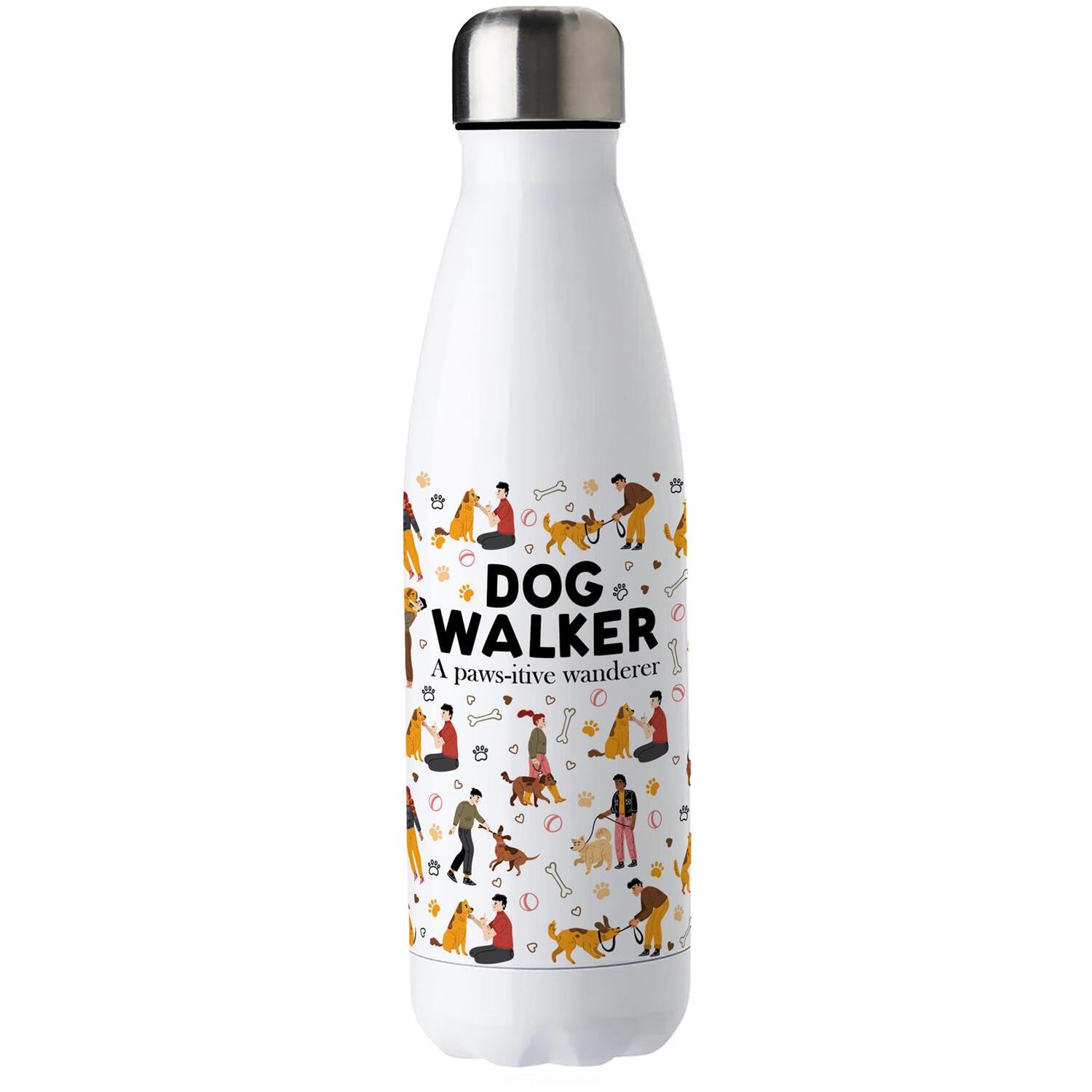 Purely Home Novelty Trades Dog Walker Stainless Steel Water Bottle