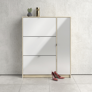 Quendale Shoe Cabinet With Three Tilting Doors And Two Layers + One Door
