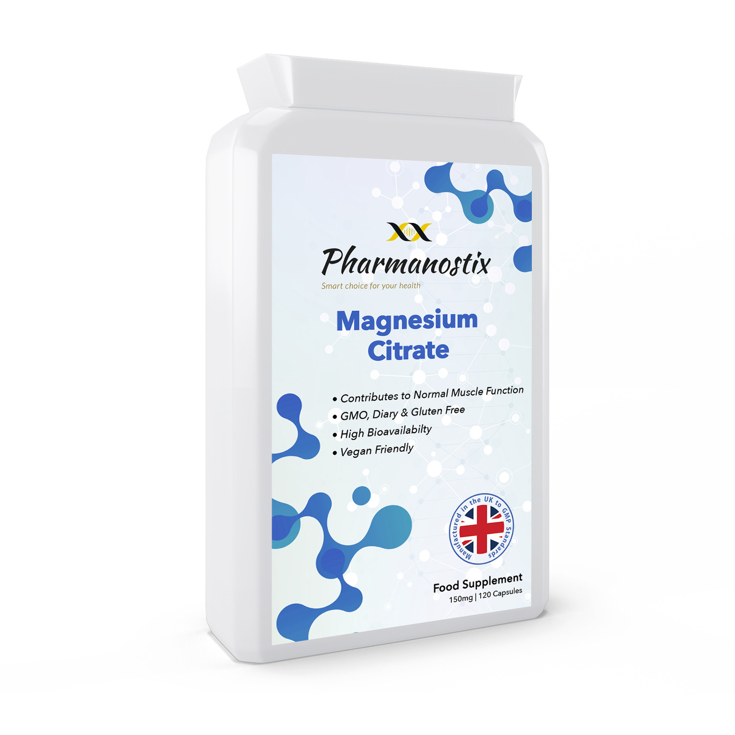 Magnesium Citrate 500mg 120 Capsules - White