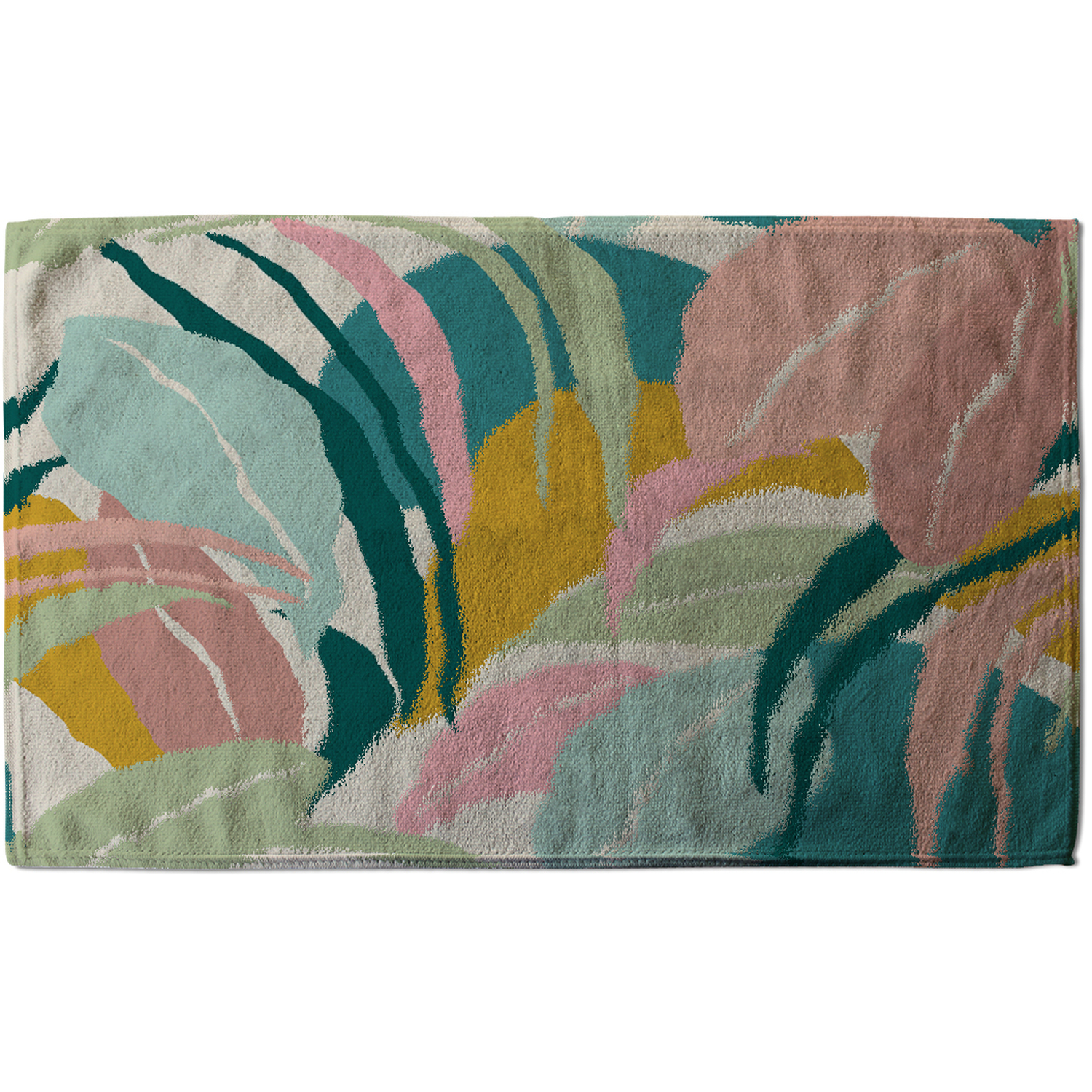 Artistic Abstract Leaves Bath Towel - Yellow