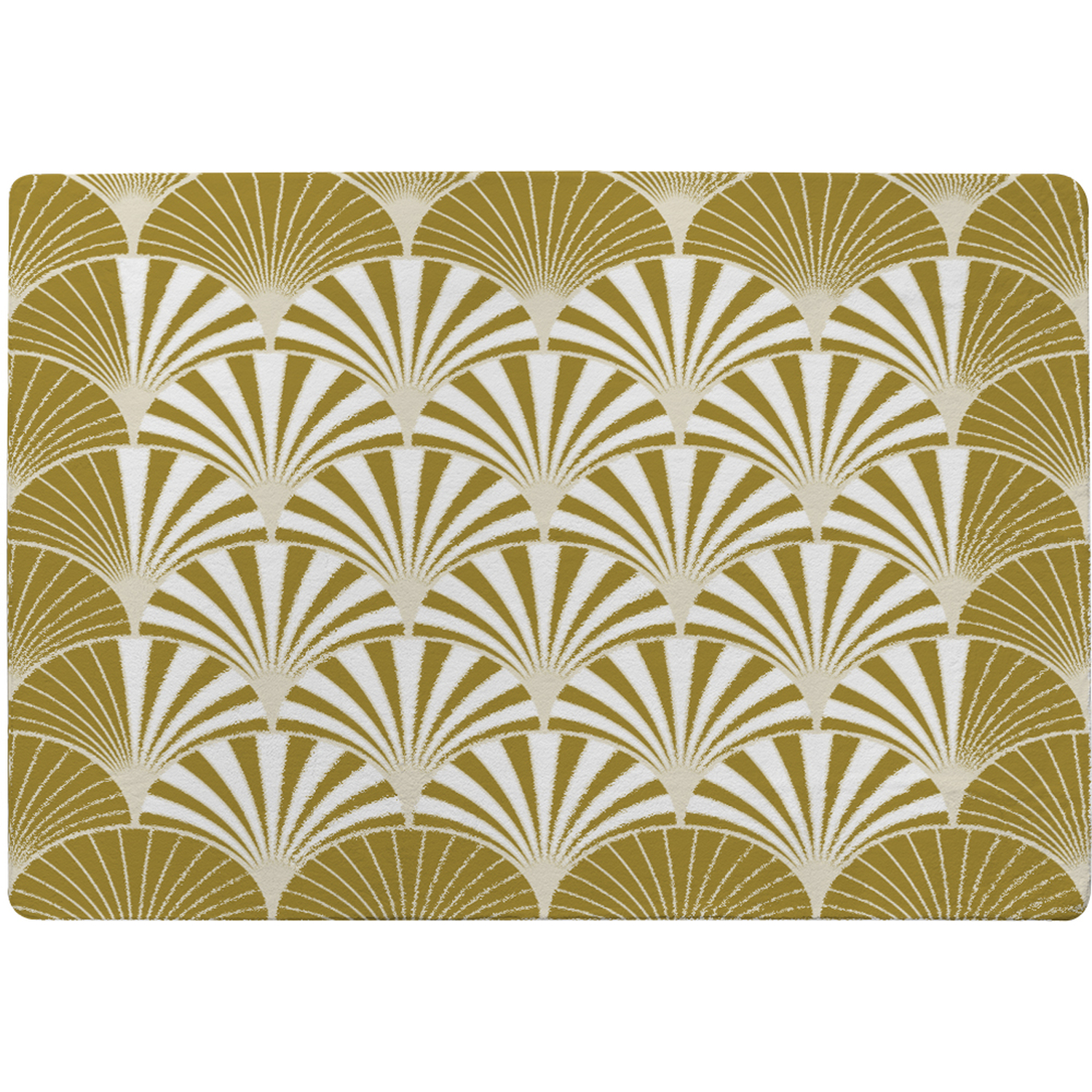 Golden Semi Circles Designer Rug - Yellow 230cm
