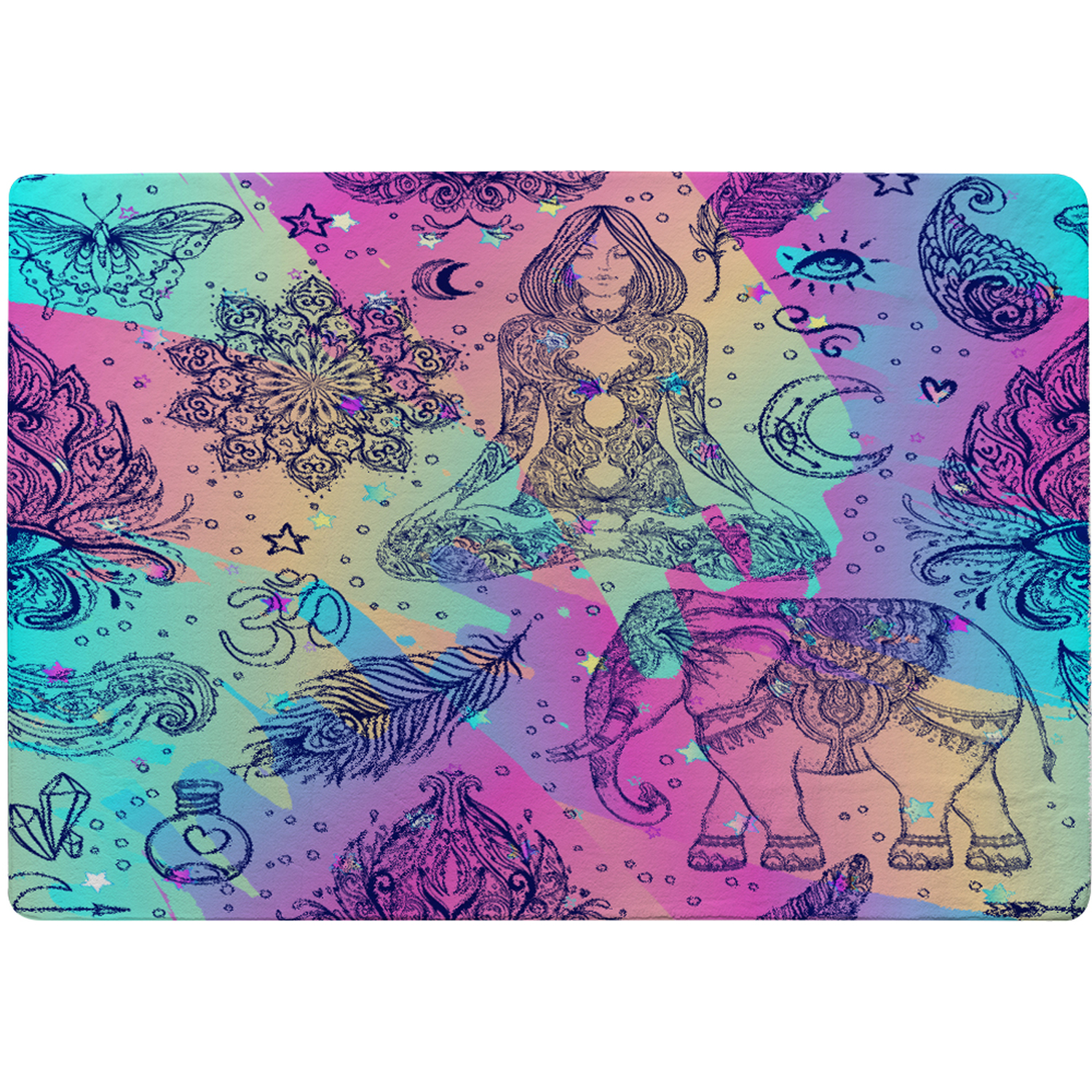 Colorful Rainbow Rug - Blue / 150cm thumbnail